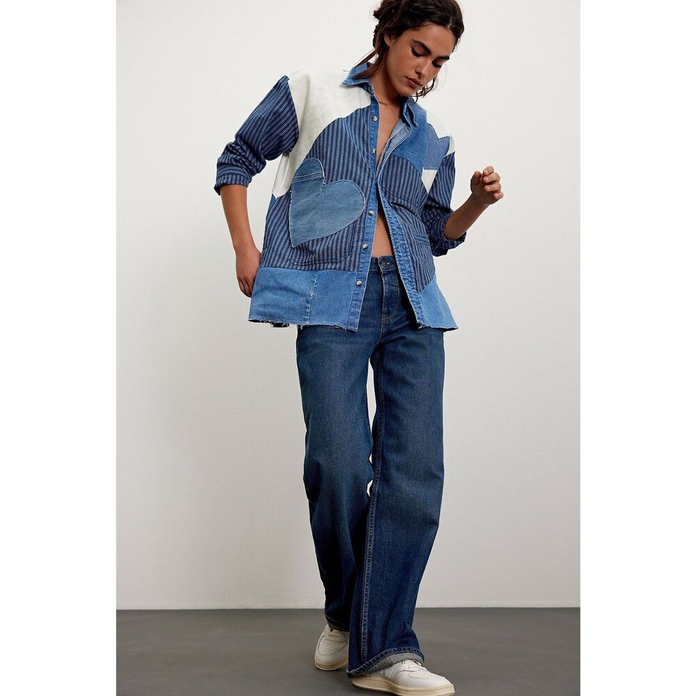 Free People Tricia Fix Heart Applique Shirt
